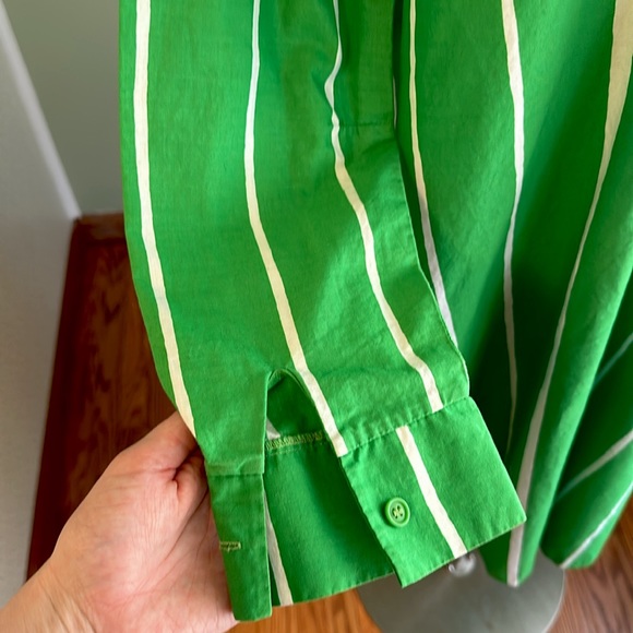 VINTAGE Marimekko Green Striped Dress, Size 38 (L) - Picture 6 of 7